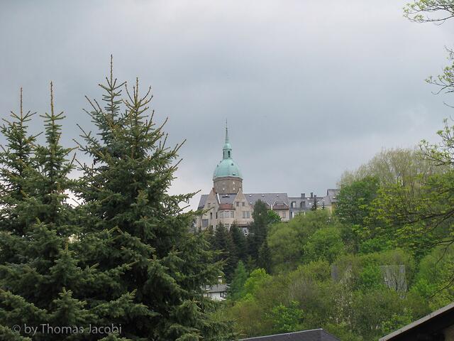 Ungewöhnlicher Blick zum Turn der St. Annenkirche.