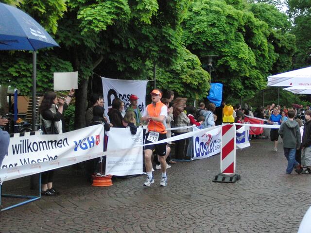 Alexander Jung im Ziel des 5,3 km Laufes.