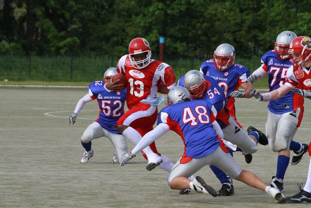 Die Offense der Potsdam Royals im Ballbesitz. (Foto: Gerhard Pohl)