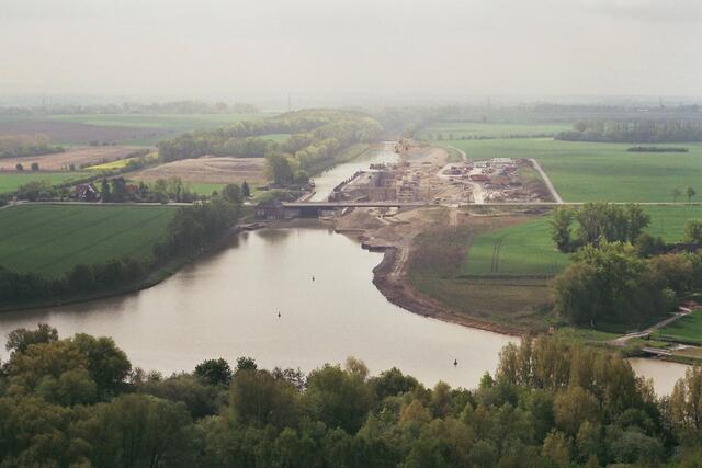 Mündung Stichkanal und Baustelle Schleuse Bolzum
