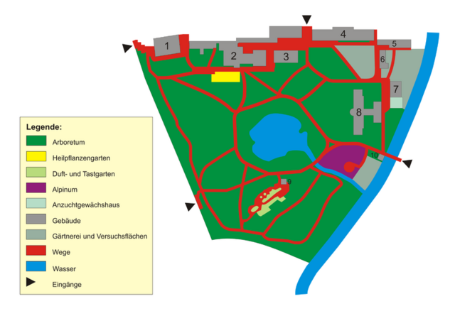 Der Alte Botanische Garten der Philipps-Universität im Zentrum Marburgs ist ein beliebter Erholungsraum für die Bewohner der Stadt, für Universitätsbedienstete, Studierende und auswärtige Besucher. a&s-Bild n. wikipedia.