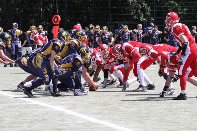 Die Defense der Potsdam Royals. (Foto: Gerhard Pohl)