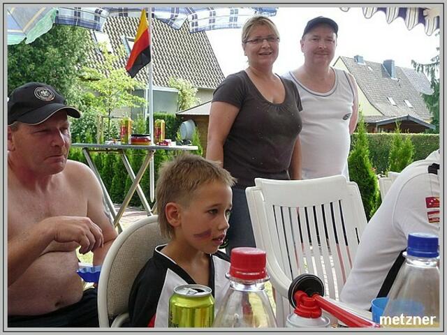 Peter mit Enkel, Angela und Schwiegersohn Frank.