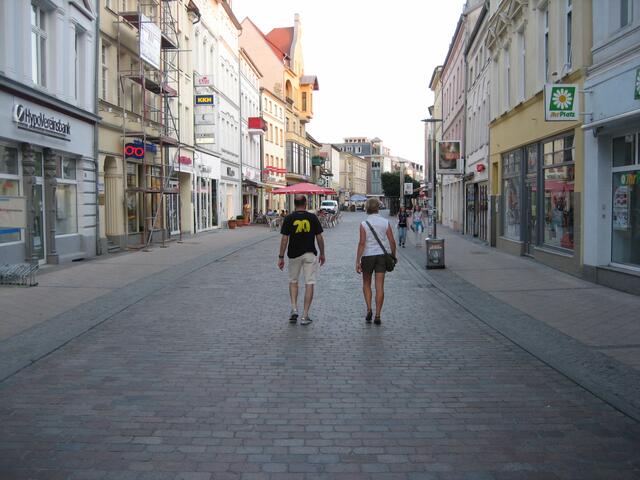 In der Fußgängerzone am Tag vor dem Lauf