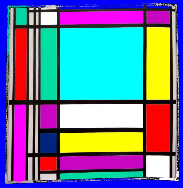 R/Evolution der Lineatur MONDRIANs und von MALEWITSCHs "Quadrat"; Hommage an SCHMALENBACH; Bild 2 der Serie (14/7/10).