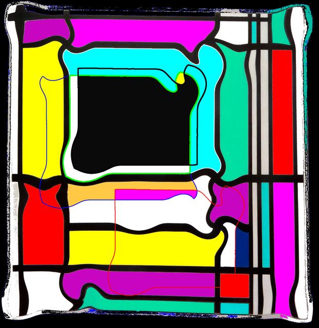 a&s-Evolutionisierungs-Mutante zu MONDRIANs Bild: Weg zu organisch-kurviger Lineatur. a&s-Malerei-Bild Nr. 3 (14/7/10).