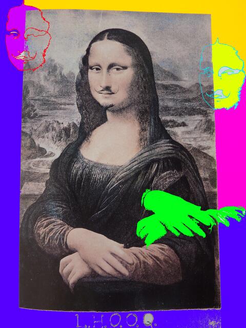 MONA LISA duchampistisch und durch ars evolutoria evolutionisiert; weg von der Staffelei-Malerei (...); siehe DUCHAMP als Lieblingskünstler Schmalenbachs. a&s-Bild 14/7/10.