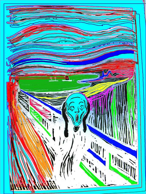 Edvard Munch malte im Zeitraum von 1892 bis 1910 vier verschiedene Bilder mit dem Titel Der Schrei mit verschiedenen Techniken im Rahmen einer Serie, a&s-Mutante W.H. 17/7/10. Van Gogh, Gauguin & Munch sind Expressionisten-Vorläufer (W. HOFMANN).