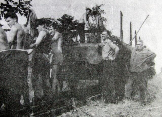 Abbau der Gleisanlagen bei Zeymer in Sorgensen 1961