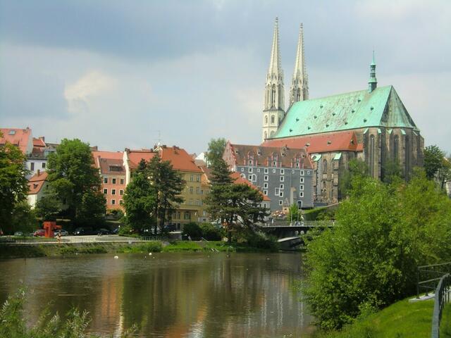 Blick über die Neiße auf Görlitz.