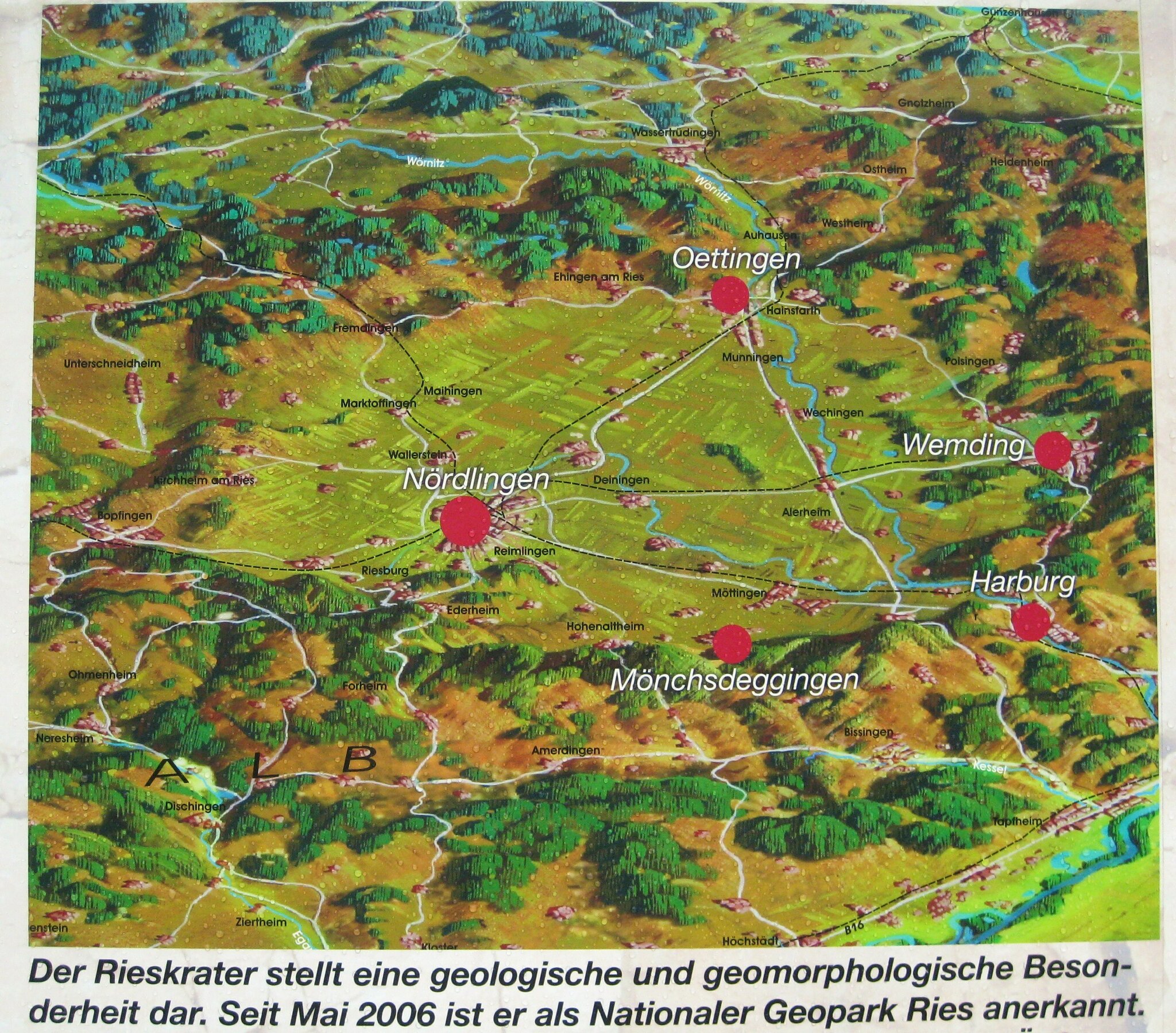 Der Ries Map Panoramablick (Geopark Ries) - Donauwörth
