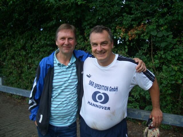 Torwart-Legenden unter sich: Jörg Tornau und Jochen Stein