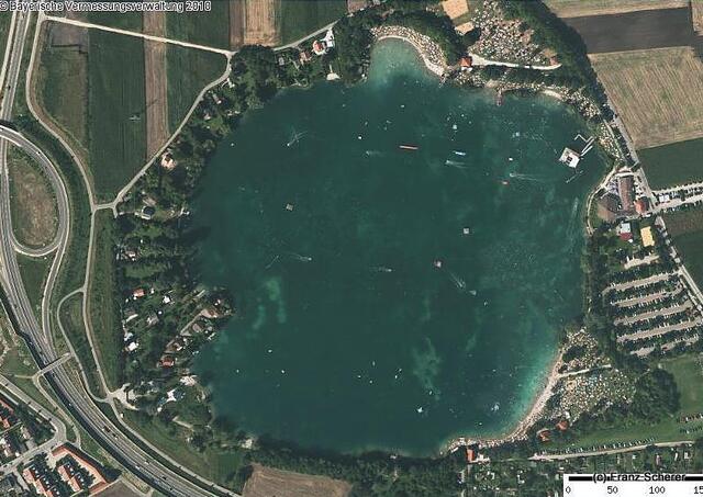 Wasserwacht Friedberg - Einsatzgebiet Friedberger Baggersee | Foto: Bayerische Vermessungsverwaltung