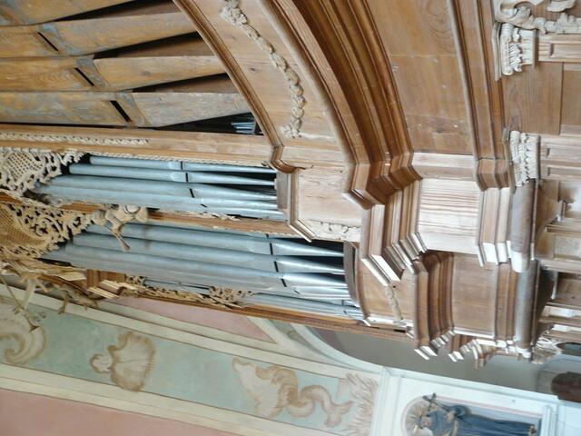 Prospekt der historischen Baumeister-Orgel in Maihingen