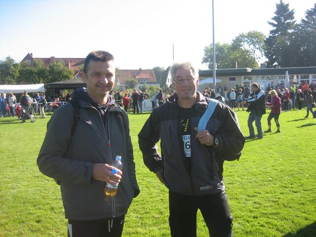 Jörg Nöschel und Frank Kadatz fertig für den 10 km Lauf