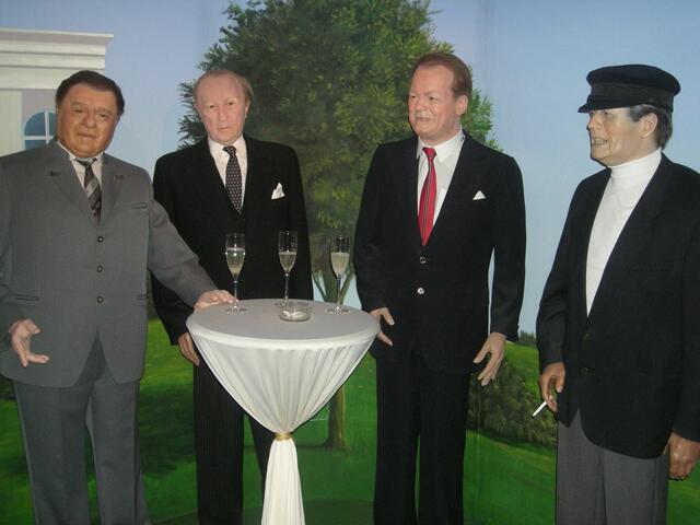 Franz Josef Strauß, Konrad Adenauer, Willy Brandt und Helmut Schmidt in HH