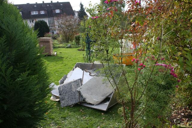 statt Blumen Schutt in meinem Garten