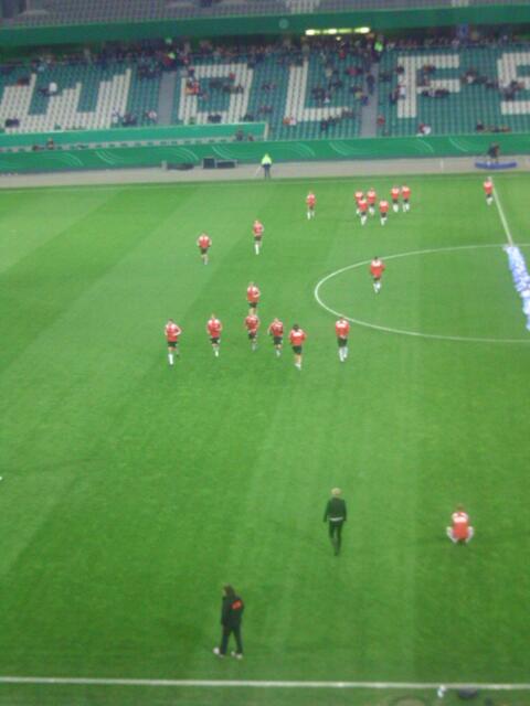Die Deutsche Frauen Nationalmannschaft beim Aufwärmen