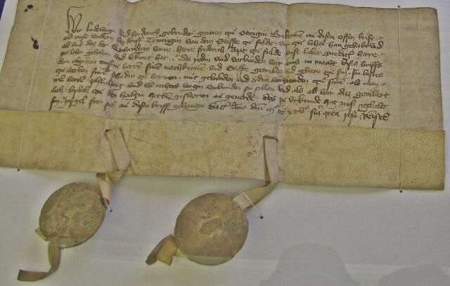 Urkunde über ein Lehensgeschäft des Grafen von Öttingen mit dem Kloster Fulda vom 10. März 1395.