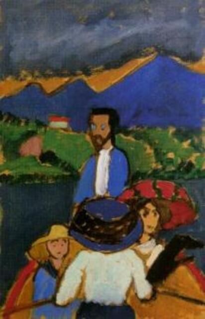 Gabriele Münter: Bootsfahrt mit Kandinsky, 1909. Privatbesitz/VG Bildkunst Bonn, 2010.