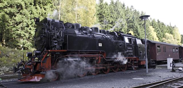 99 7236-5 mit ihr fahren wir auf den Brocken. Hier beim halt in 3 Annen Hohne.