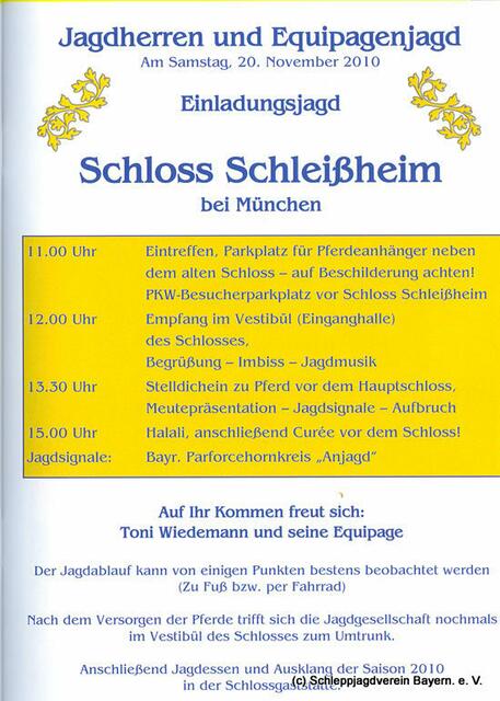 Einladung Schleppjagdverein Bayern e. V. | Foto: Quelle: Schleppjagdverein e. V.