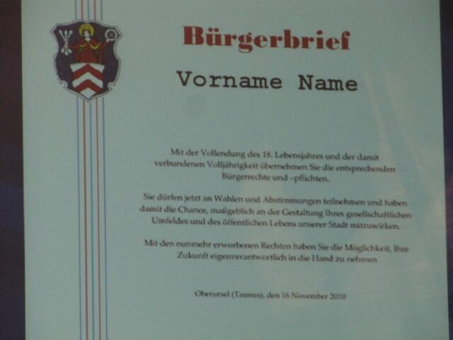 Bürgerbrief für Volljährige