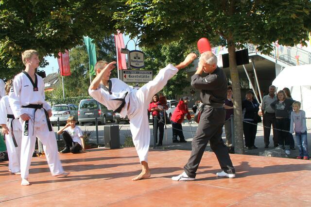 Pratzentraining auf dem Herbstfest in Schweinspoint