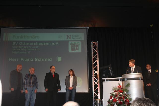 Franz Schmid, Ursula Schwinge-Haines, Reinhold Zingler und Johann Oswald vom SV Ottmarshausen