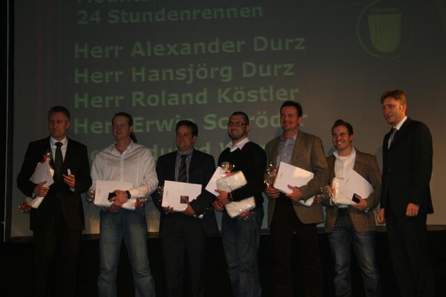 24-Stunden-Rennen-Mouintainbike: Hansjörg Durz, Alexander Durz, Roland Köstler, Erwin Schröder, Eduard Werner und Sebastian Schwager