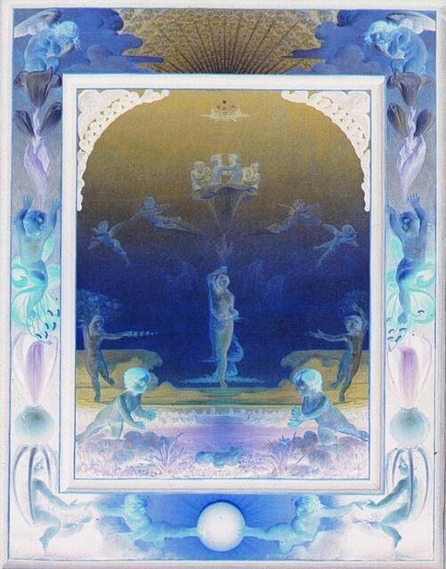 RUNGE rückte als Früh-Romantiker das Irrationale UND (!) das Rationale in den Vordergrund. Das Fortwirken des Romantischen bis in unsere Tage hinein zeigt sich heute in der ars-evolutoria-Bewegung (poesia). SYMMETRIE-Umkehrbild.