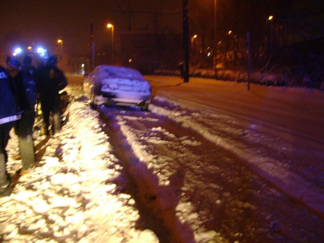 ...hinein in den tiefen Schnee....