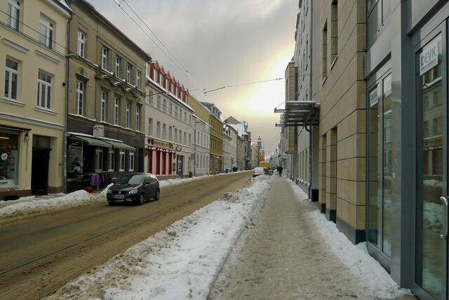 Die Wismarsche Straße in Richtung Marienplatz