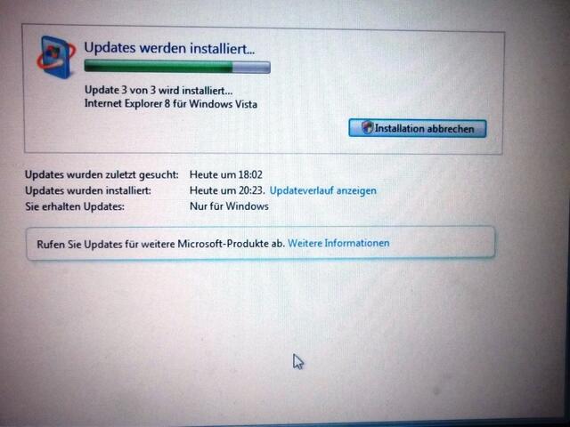 Mindestens drei Tage werden Updates installiert . . .