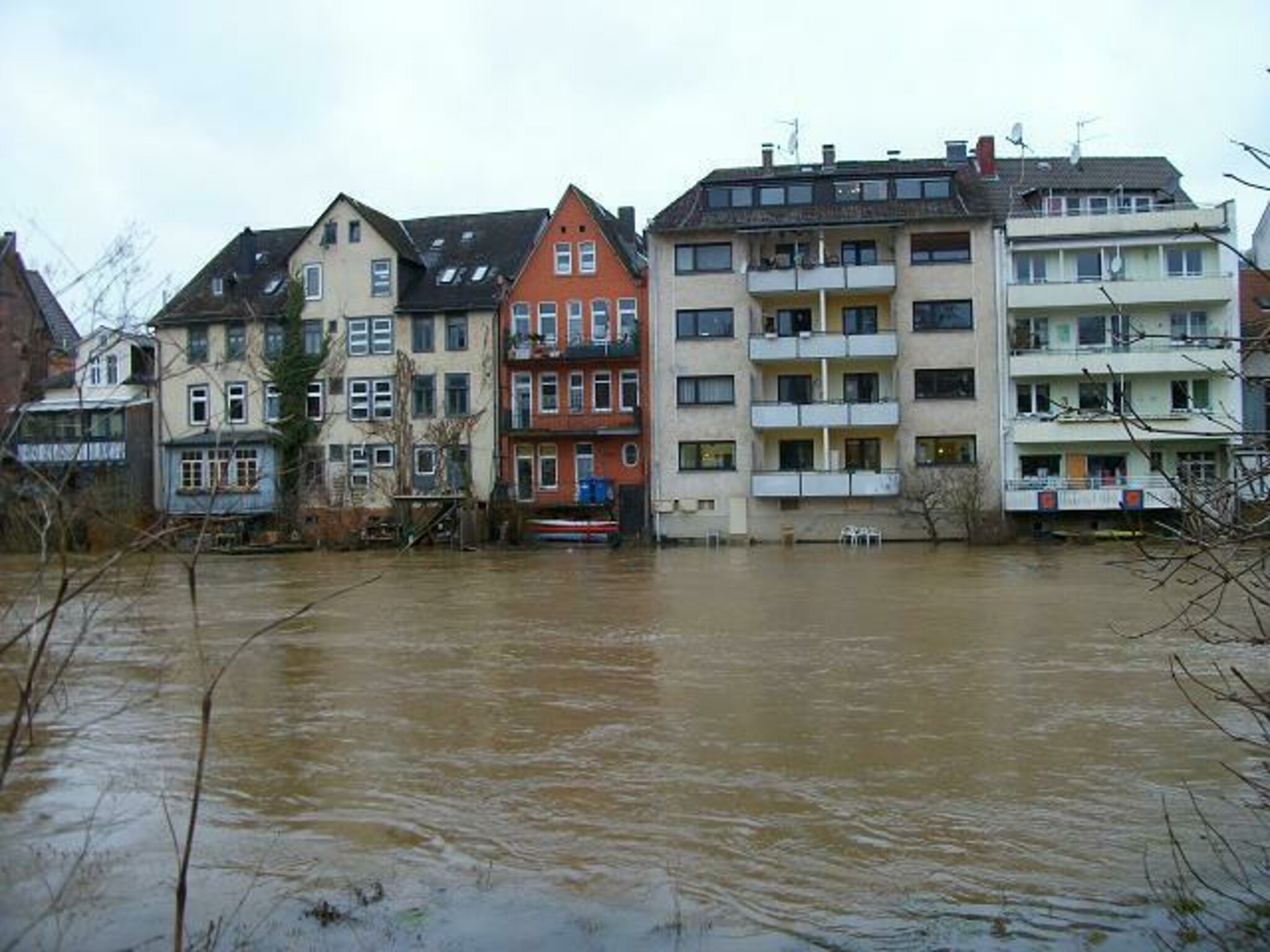 Erneut Hochwasser an der Lahn in Marburg Marburg
