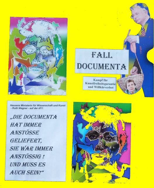 Zum FALL DOCUMENTA - Justizgeschichte siehe Artikel (NJW). Ausstellung GI FORUM 2002, Hessen unfähige Kulturpolitik - Wagner & Co. ...
