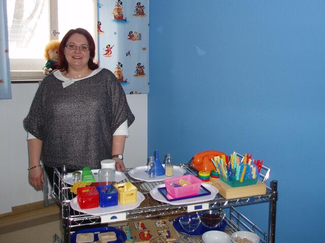 Montessori Material für die Kleinkindgruppe von Fr. Grebmeier vorgestellt