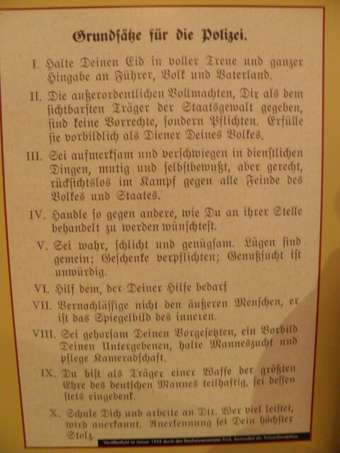 Polizeigrundsätze damals