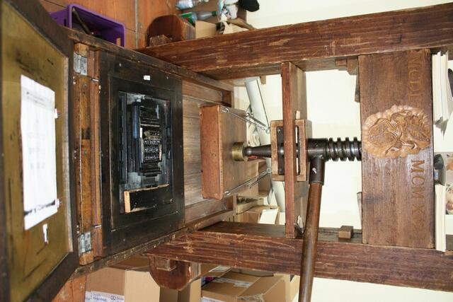 Druckerpresse beim Hessentag in Stadtallendorf