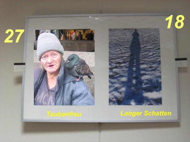 27 Taubenfrau + 18  Langer Schatten - Foto-Ausstellung  zum Tag der Frau