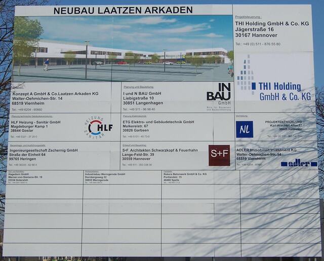 Bauschild der Laatzen-Arkaden