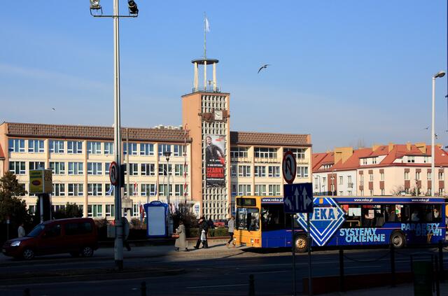 Stadtzentrum von Koszalin mit Rathaus