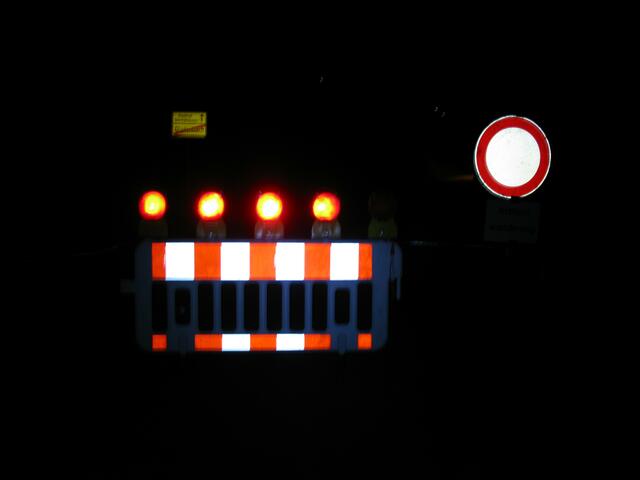 An dem 17. März wurde die Straße Nachts gesperrt