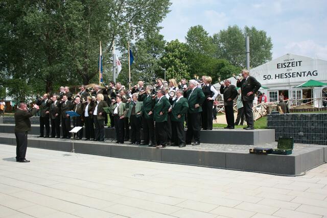 Bläsergruppe der Jägervereinigung des Landkreises Marburg-Biedenkopf auf der Seeterrasse (29.05.2010)