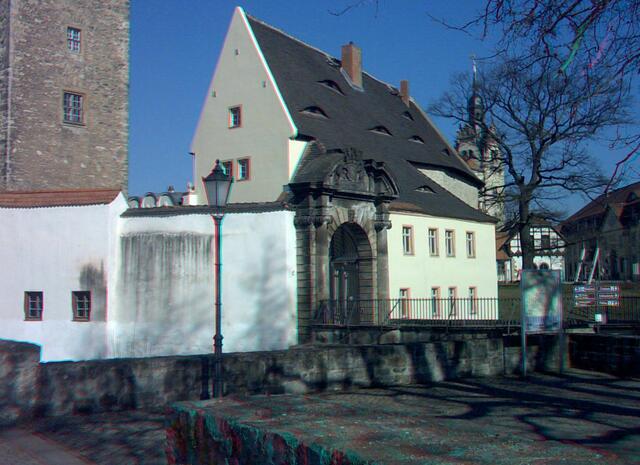 Der Eingang von der Bastion aus gesehen (3D)