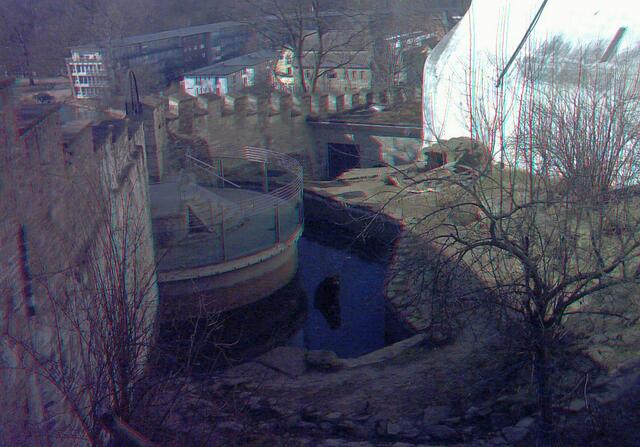 Bärenzwinger mit Bär auf Eis (3D)