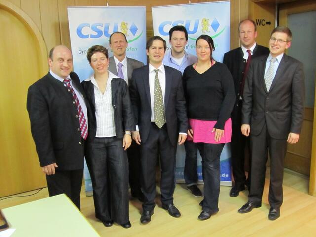 Günter Bugar, Michaela Rogg, Prof. Dr. Frank Arloth, Matthias Götz, Max Poppe, Melanie Weidenbacher, Landrat Martin Sailer, Benjamin Knauth