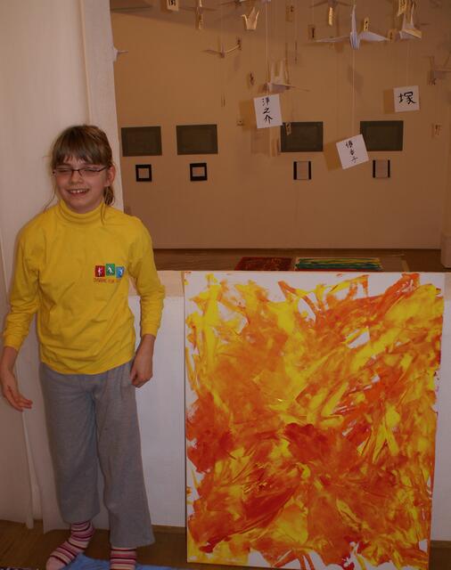 "Feuer", gemalt von Sandra (11 Jahre)
