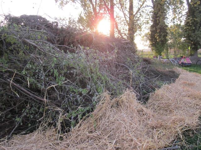 Stroh als natürliche Anzündhilfe für das Osterfeuer