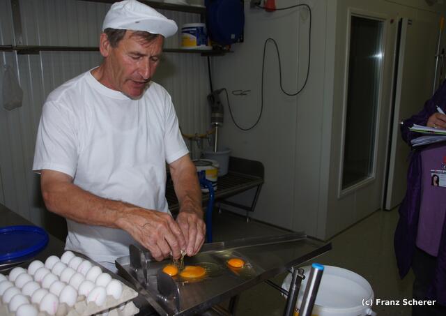Lärchenhof-Nudeln aus Friedberg-Rinnenthal - 5000 Eier werden an jedem Produktionstag von Hand aufgeschlagen